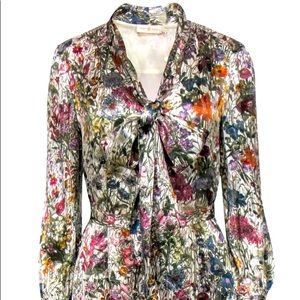 Tory Burch Metallic Floral Dress